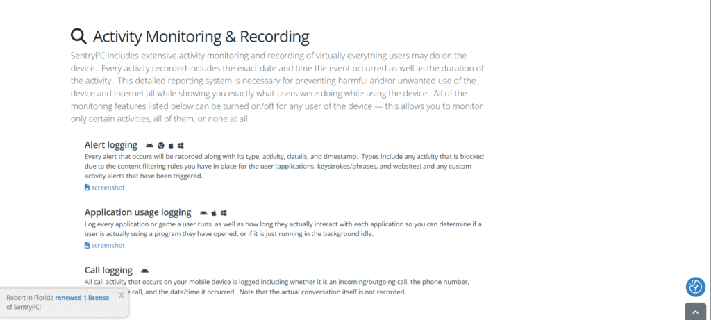 Monitoring Capabilities