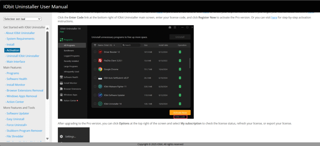 Installation and User Interface iobit